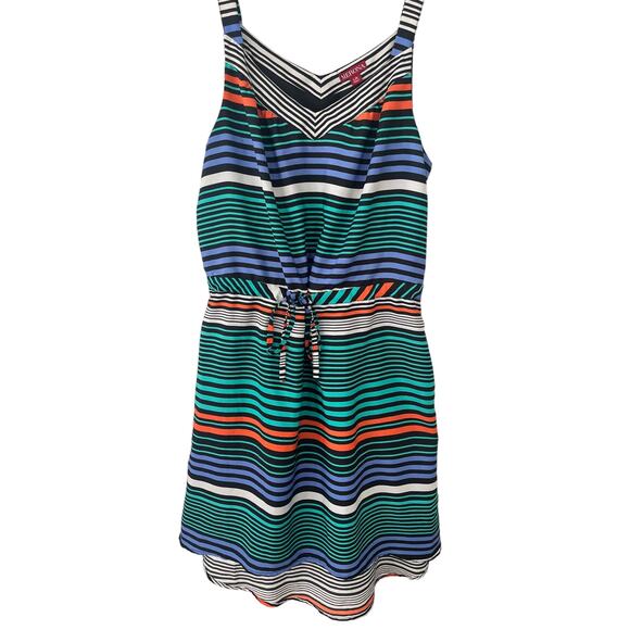 Women's Colorful Stripped Merona Tie Waist dress size large - Picture 1 of 4